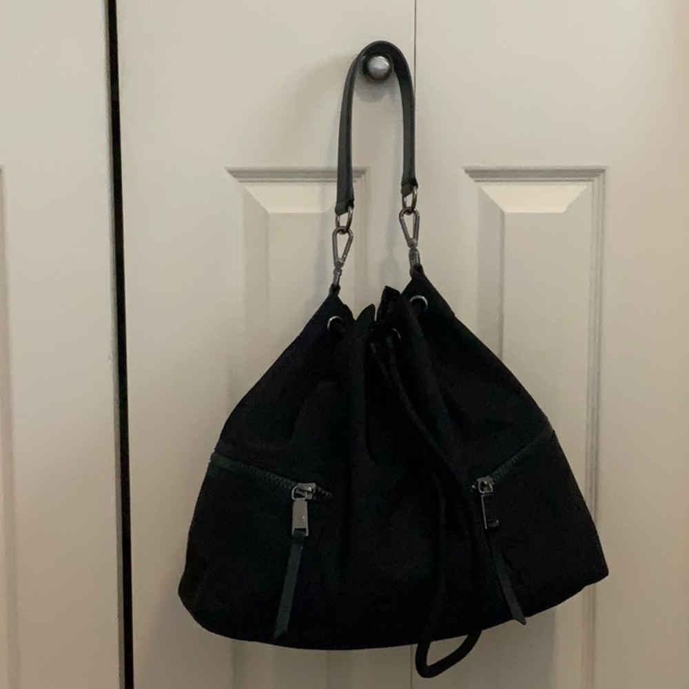 henri bendel Black Drawstring Shoulder Bag